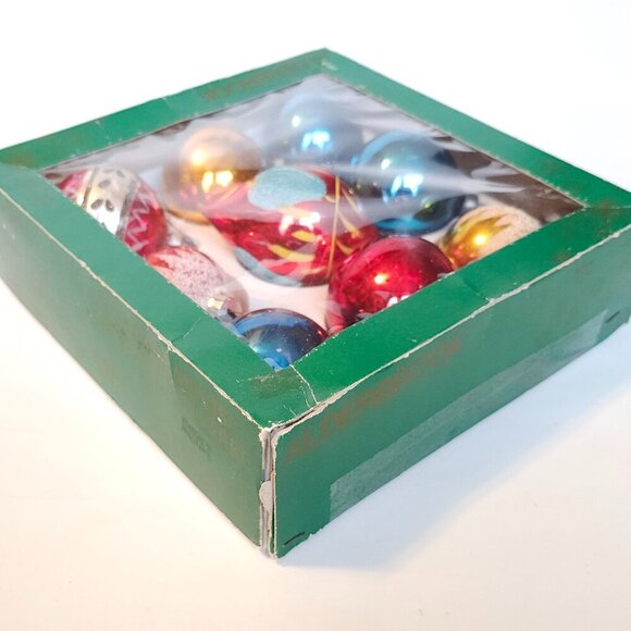 Beautiful Vintage Glass Bulb Ornaments Lot of 9 Mismatched Hand Painted - Picture 3 of 4